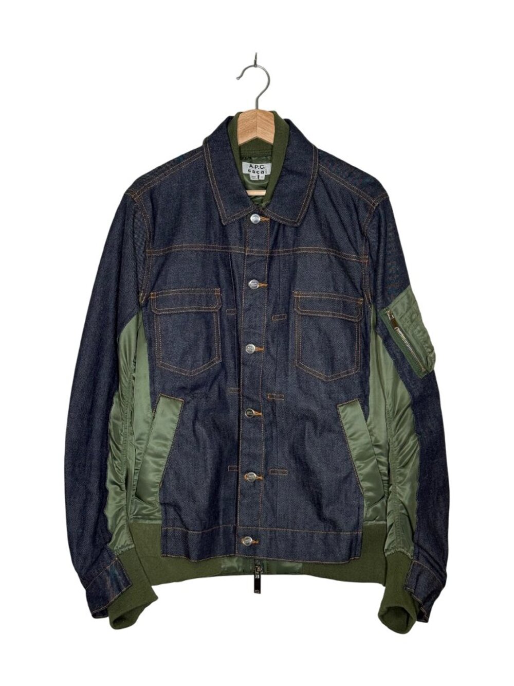 Sacai x A.P.C. 2021SS Eimi Nylon MA-1 Denim Jacket